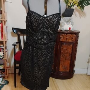 Torrid Black and Brown Leopard Mini Dress